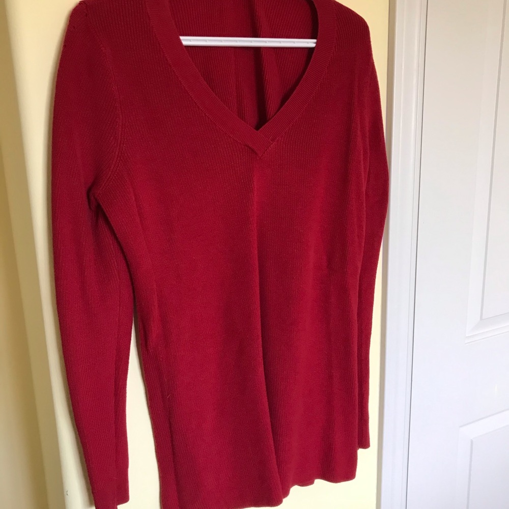 Red knit sweater